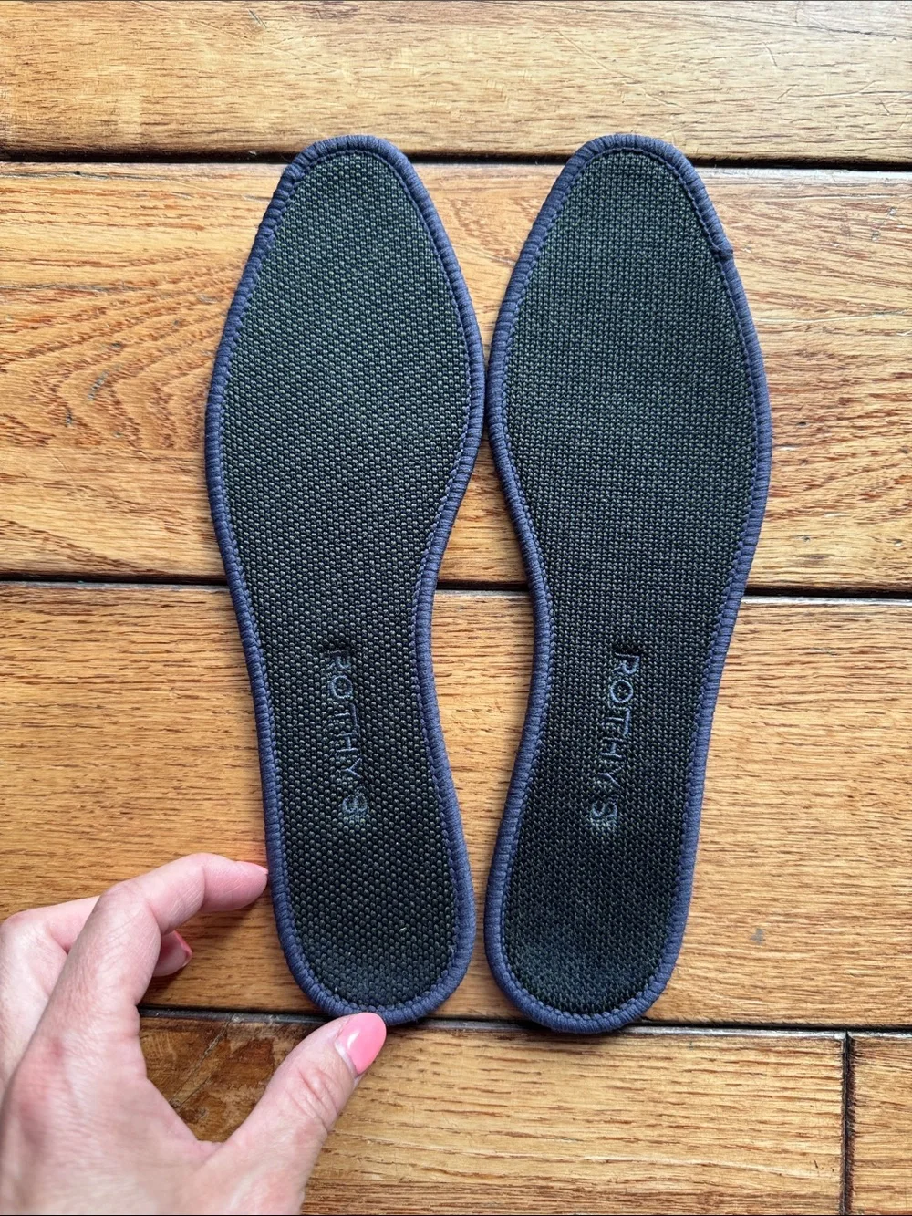 Rothy's The Square Highland Captoe Olive Navy Sz 7.5 Knit Ballet Flat Loafers